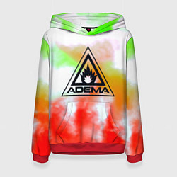 Толстовка-худи женская Adema рок бенд текстура, цвет: 3D-красный