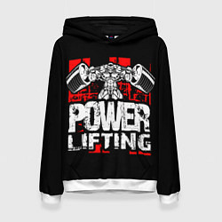 Толстовка-худи женская Пауэрлифтинг монстер, цвет: 3D-белый