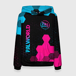 Толстовка-худи женская Palworld - neon gradient вертикально, цвет: 3D-черный
