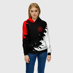 Толстовка-худи женская Manchester United flame fc, цвет: 3D-черный — фото 2