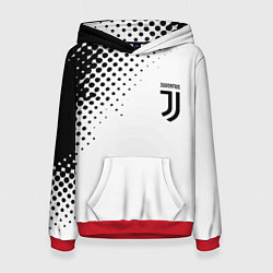 Толстовка-худи женская Juventus sport black geometry, цвет: 3D-красный