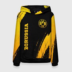 Толстовка-худи женская Borussia - gold gradient вертикально, цвет: 3D-черный