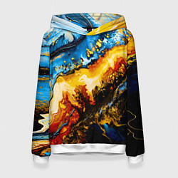 Толстовка-худи женская Кислотные метаморфозы, цвет: 3D-белый