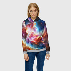 Толстовка-худи женская The cosmic nebula, цвет: 3D-меланж — фото 2