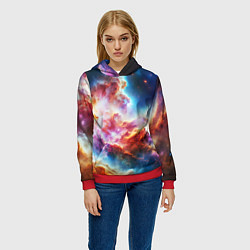 Толстовка-худи женская The cosmic nebula, цвет: 3D-красный — фото 2