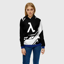 Толстовка-худи женская Half life текстура геометрия, цвет: 3D-синий — фото 2