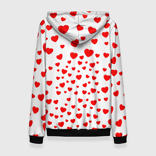Женская толстовка Любовь паттерн сердца / 3D-Черный – фото 2