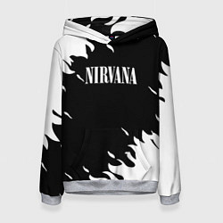 Толстовка-худи женская Nirvana текстура огонь, цвет: 3D-меланж