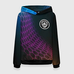 Толстовка-худи женская Manchester City футбольная сетка, цвет: 3D-черный