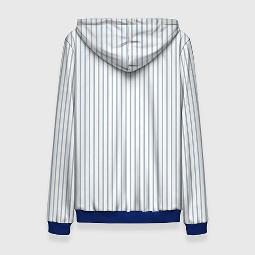 Женская толстовка Белый в голубую тонкую полоску / 3D-Синий – фото 2