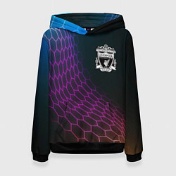 Толстовка-худи женская Liverpool футбольная сетка, цвет: 3D-черный