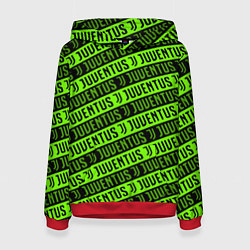 Толстовка-худи женская Juventus green pattern sport, цвет: 3D-красный