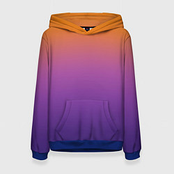 Толстовка-худи женская Градиент оранжево-фиолетовый, цвет: 3D-синий