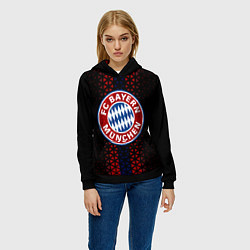 Толстовка-худи женская Футбольный клуб Бавария, цвет: 3D-черный — фото 2