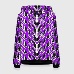 Толстовка-худи женская Фиолетовая техно броня, цвет: 3D-черный