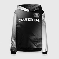 Толстовка-худи женская Bayer 04 sport на темном фоне посередине, цвет: 3D-черный