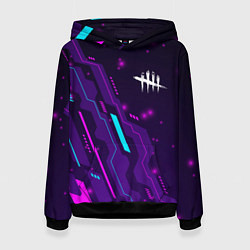 Толстовка-худи женская Dead by Daylight neon gaming, цвет: 3D-черный