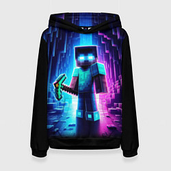 Женская толстовка Minecraft - neon character ai art