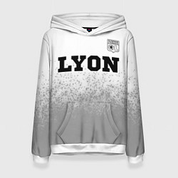 Толстовка-худи женская Lyon sport на светлом фоне посередине, цвет: 3D-белый