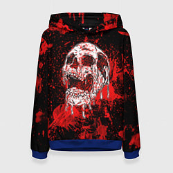 Толстовка-худи женская Bloody skull, цвет: 3D-синий