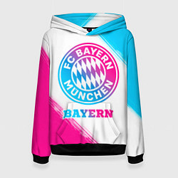 Толстовка-худи женская Bayern neon gradient style, цвет: 3D-черный