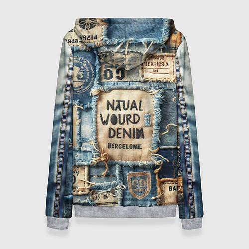 Женская толстовка I love Barcelona - пэчворк / 3D-Меланж – фото 2