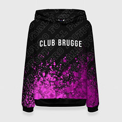 Толстовка-худи женская Club Brugge pro football посередине, цвет: 3D-черный