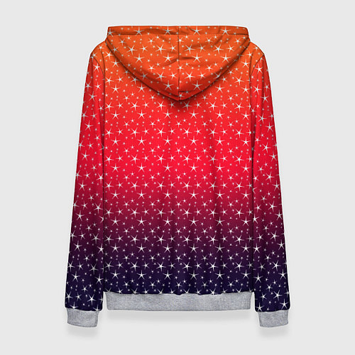 Женская толстовка Градиент оранжево-фиолетовый со звёздочками / 3D-Меланж – фото 2