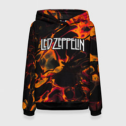 Толстовка-худи женская Led Zeppelin red lava, цвет: 3D-черный