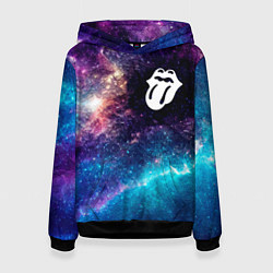 Толстовка-худи женская Rolling Stones space rock, цвет: 3D-черный