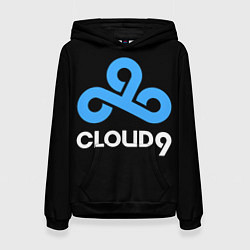 Толстовка-худи женская Cloud9 - esports logo, цвет: 3D-черный