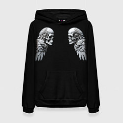 Толстовка-худи женская Skulls and Wings Mechanic, цвет: 3D-черный