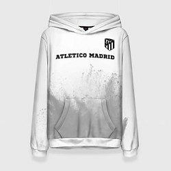 Толстовка-худи женская Atletico Madrid sport на светлом фоне посередине, цвет: 3D-белый