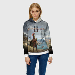 Толстовка-худи женская Герой titan quest 2, цвет: 3D-белый — фото 2