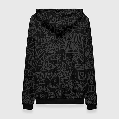 Женская толстовка Content Warning граффити / 3D-Черный – фото 2