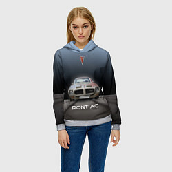 Толстовка-худи женская Американский масл-кар Pontiac, цвет: 3D-меланж — фото 2