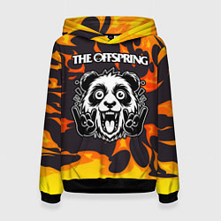 Толстовка-худи женская The Offspring рок панда и огонь, цвет: 3D-черный