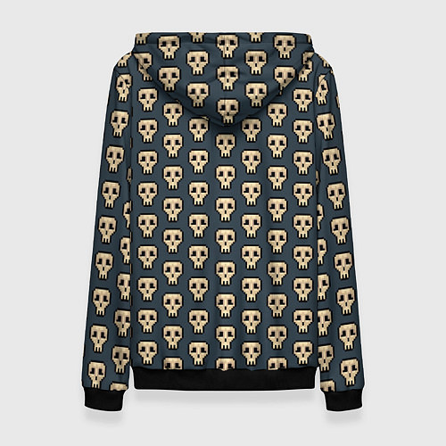 Женская толстовка Пиксельные черепа узор / 3D-Черный – фото 2