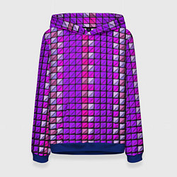 Толстовка-худи женская Фиолетовые плитки, цвет: 3D-синий
