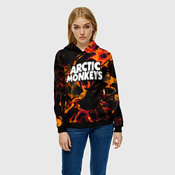 Толстовка-худи женская Arctic Monkeys red lava, цвет: 3D-черный — фото 2