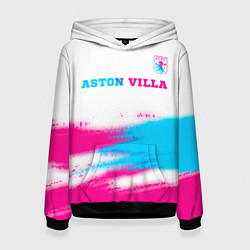 Женская толстовка Aston Villa neon gradient style посередине