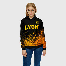 Толстовка-худи женская Lyon - gold gradient посередине, цвет: 3D-черный — фото 2