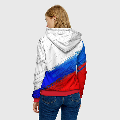 Женская толстовка Триколор красками / 3D-Красный – фото 4