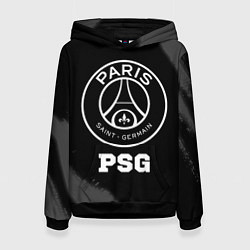 Толстовка-худи женская PSG sport на темном фоне, цвет: 3D-черный