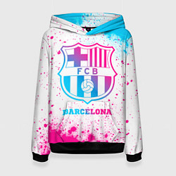 Толстовка-худи женская Barcelona neon gradient style, цвет: 3D-черный