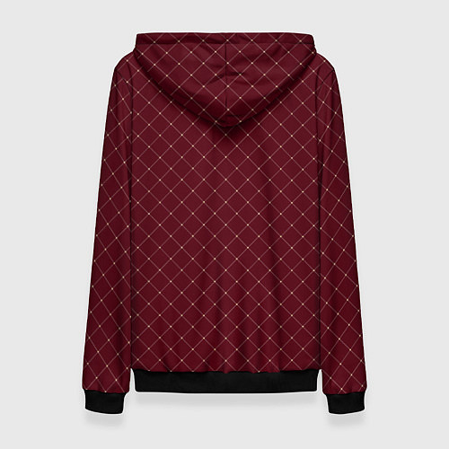 Женская толстовка Тёмный красный паттерн сетка / 3D-Черный – фото 2
