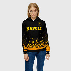 Толстовка-худи женская Napoli - gold gradient посередине, цвет: 3D-черный — фото 2