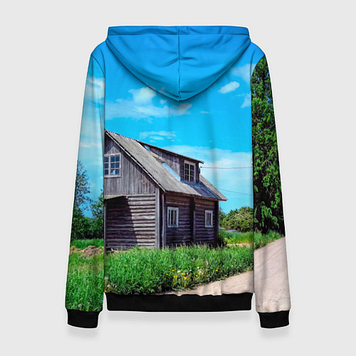 Женская толстовка Дом в деревне / 3D-Черный – фото 2