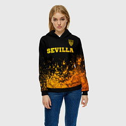 Толстовка-худи женская Sevilla - gold gradient посередине, цвет: 3D-черный — фото 2