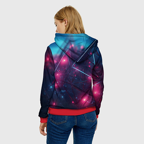 Женская толстовка Конструкция с ярким свечением / 3D-Красный – фото 4